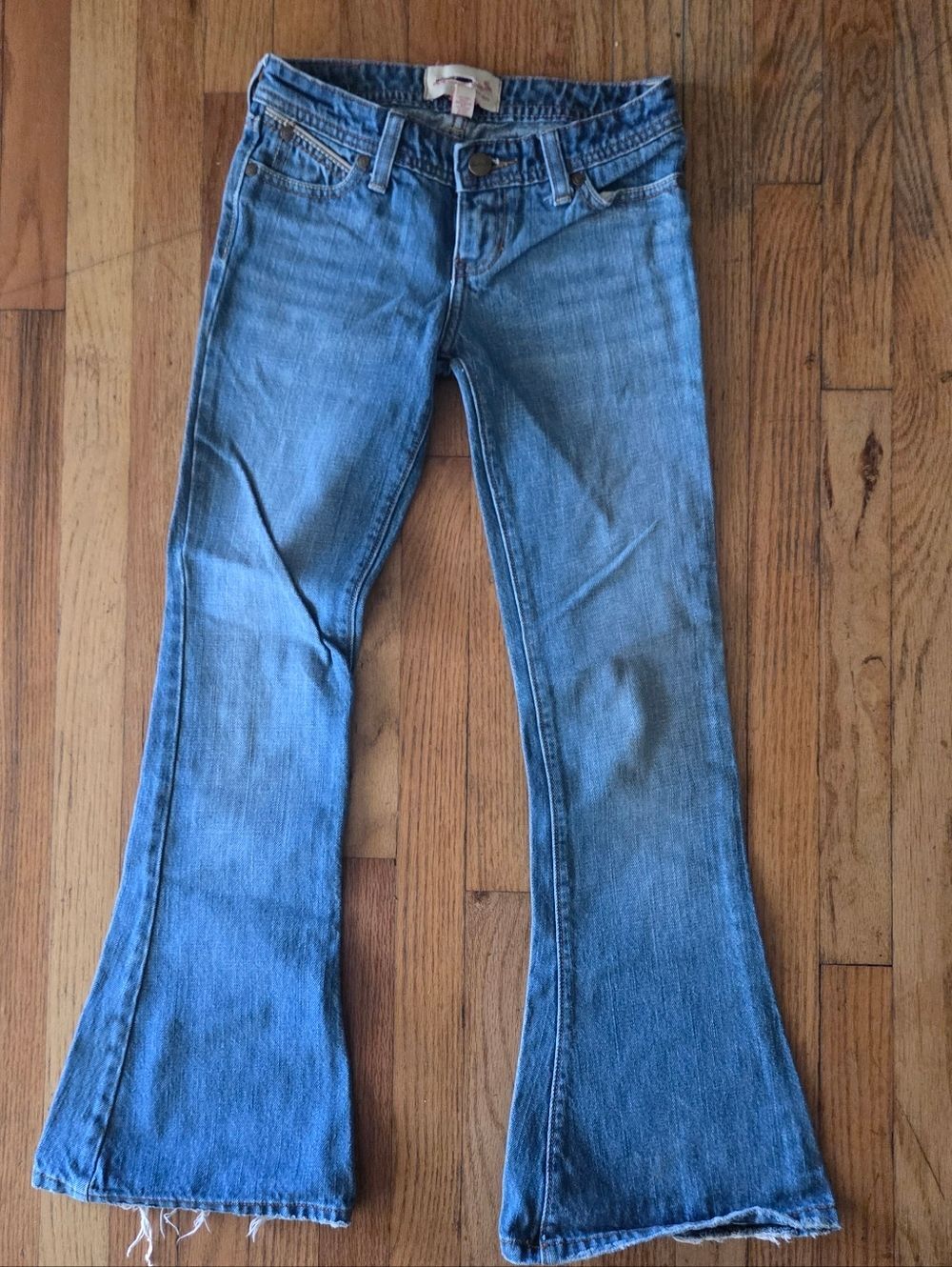 Abercrombie & Fitch Vintage Blue Denim Flare Bell Low rise Y2K Jeans 10 Slim G